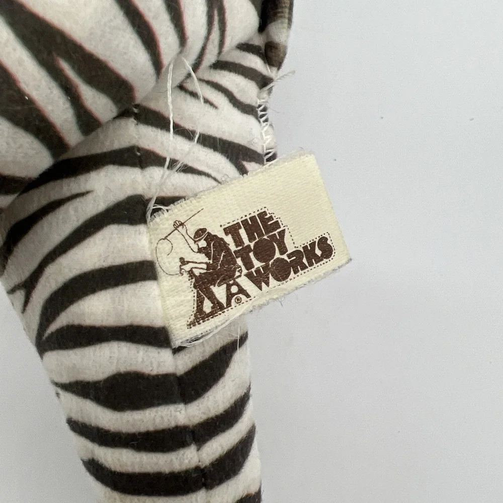 Vintage 1992 The Toy Works Stuffed Aviator Zebra‎ Pilot Plush Beanie 9